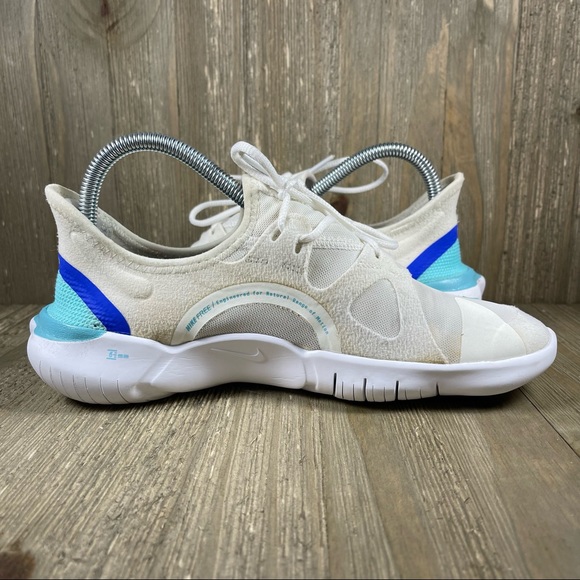 Nike Free RN 5.0 Sail/Aurora Green-Racer Blue AQ1316-103 Women's Size 7.5 Medium - Picture 4 of 10
